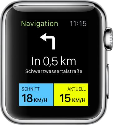 Komoot Navigation auf der Apple Watch