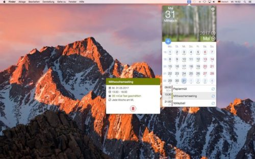 Screenshot miCal für den Mac