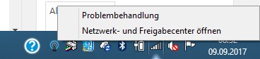 Rechtsklick auf das Netzwerksymbol ausführen