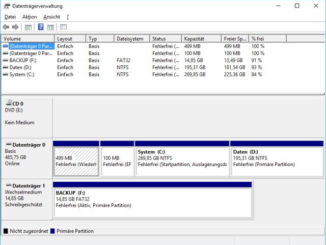 Datenträgerverwaltung öffnen bei Windows 10