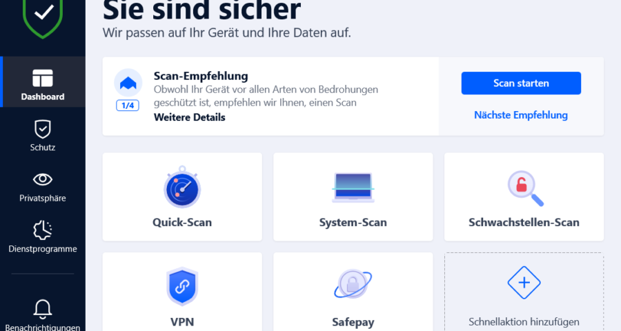 Bitdefender Total Security 2020 Dashboard